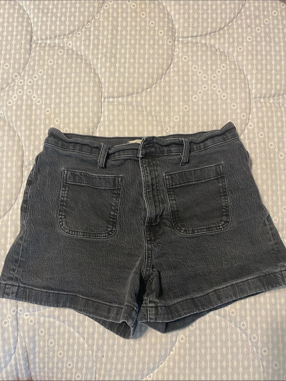 Madewell Washed Black High-Rise Jean Shorts